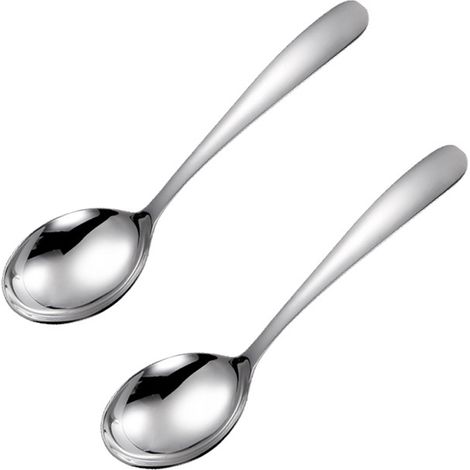 Cuillères de service en acier inoxydable de grande taille, couverts de table, ustensiles de service, cuillères à soupe de service pour buffet et banquet (lot de 2), (1/5)