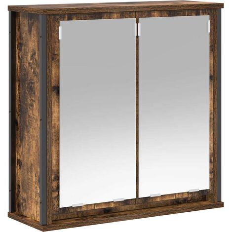 Maison Exclusive - Bad-Wandschrank mit Spiegel Räuchereiche 60x21