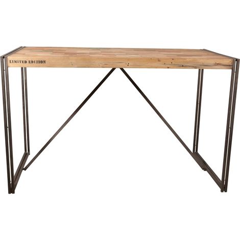 Table mange debout rectangle bois recyclé 180x90 CARAVELLE (1/5)