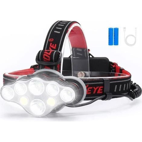 Powerful Rechargeable Headlamp 18000 Lumen 8LED 8 Modes Super Bright for Camping Fishing Cycling Hiking Waterproof (1/4)