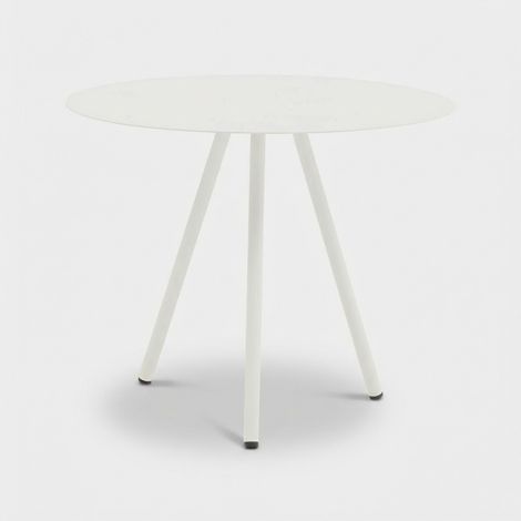 Tavolino da salotto bianco in metallo design moderno Omeya