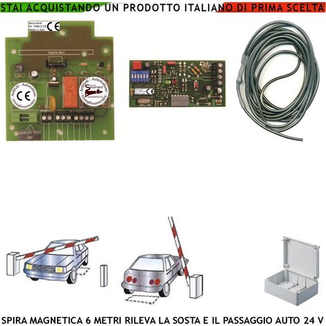 Rilevatore Passaggio o Sosta Autoveicoli Spira Magnetica Interrata 6 Metri Alimentazione 12/24 Vacdc Comando Semaforo Accesso Sicuro Automatismo Barra Cancello (1/3)