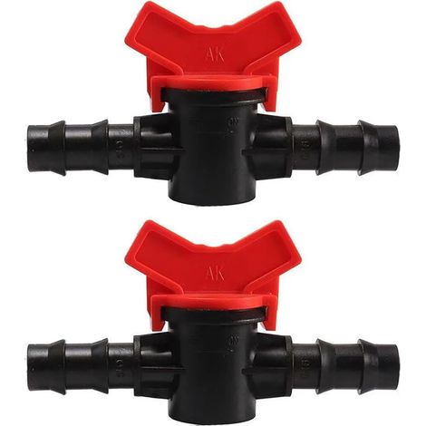 2PCS Valve à bille barbelée, 14mm, POM, Contrôle débit, Interrupteur arrêt, Irrigation goutte à goutte (1/5)