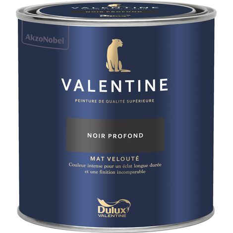 Dulux Valentine Peinture intérieure de haute qualité - Valentine - Couleur intense & pouvoir couvrant élevé - Mat Velouté Noir Profond 0,5 L
