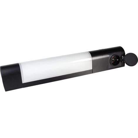 Tibelec – Applique murale noire avec prise 2PT – Compatible tube S19 13W maxi – Installation facile pour bureaux et salons (1/3)