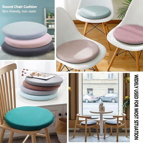 Aougo – Galette de chaise ronde 35 cm – Coussin déhoussable en mousse à mémoire de forme – Revêtement coton tricoté respirant – Confort optimal (1/3)