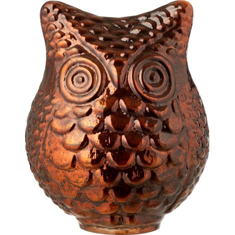 Statuette Hibou en Verre "Automn" 25cm Rouille (1/3)
