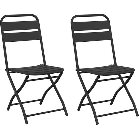 Chaise de jardin pliante 2 lot de 2  Chaises d'extérieur Anthracite 42 x 52 x 82 cm (1/5)