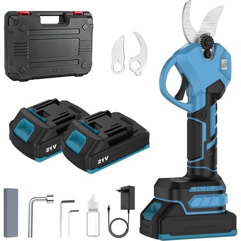 Sécateur Électrique Sans Fil 40 mm, Secateur Electrique avec Batterie 3000mAh, Lames Sharp SK5, Moteur Sans Balais, Écran LED, Sécateur sur Batterie pour Vigne, Olivier, Arbre Fruitier, Jardinage