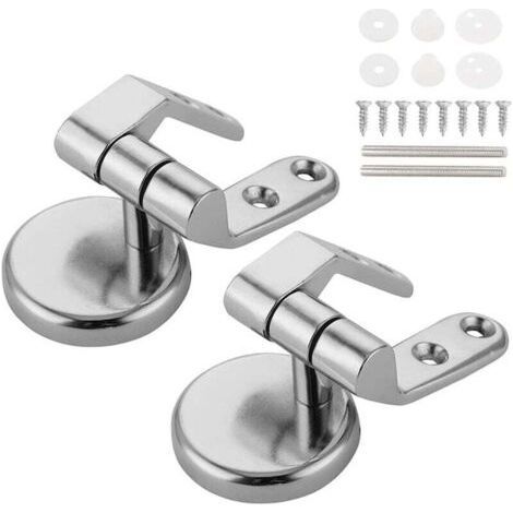 1 Paire Charniere Abattant WC Fixations Remplacement lunette WC Fixations en Alliage de Zinc Imperméable, Antirouille, pour Familles, Entreprises, Hôtels, Centres Commerciaux, écoles Etc—Argent (1/5)
