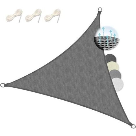 Wasserdichtes, rechtwinkliges Sonnensegel für Terrasse, Garten und Pool – UV-beständig – Dunkelgrau, 3 x 4 x 5 m (1/5)