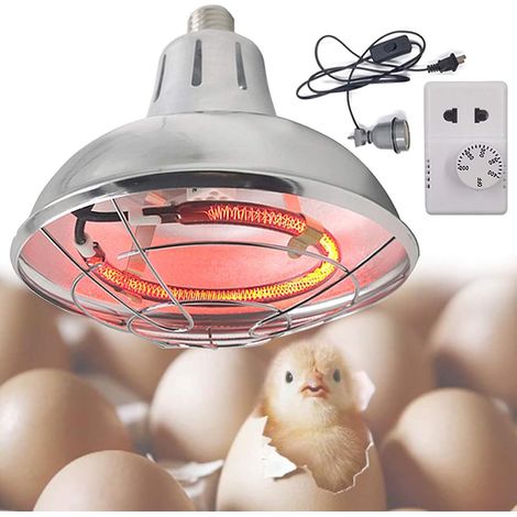 lampe Infrarouge Chauffante Avec Thermostat Pour Chiots/tortue/volaille, 220v/400w Lampe Chauffante Poussin Multifonction Pour Levage/agriculture (1/5)