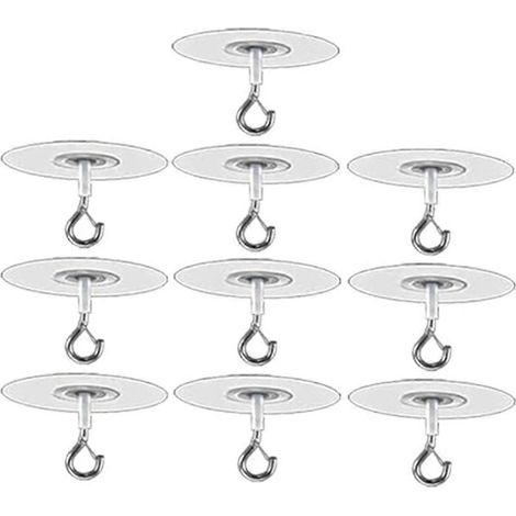 Lot de 10 crochets adhésifs pour plafonds et murs texturés en béton texturé (type popcorn), sans perçage. (1/5)