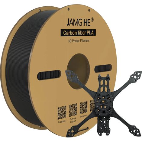 Filamento per stampante 3D Jamghe PLA + fibra di carbonio 1,75 mm 1 kg (1/4)