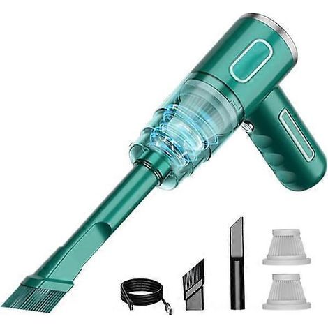 Aspirateur portable sans fil 29 000 PA pour voiture et maison, noir, 2 filtres (1/5)