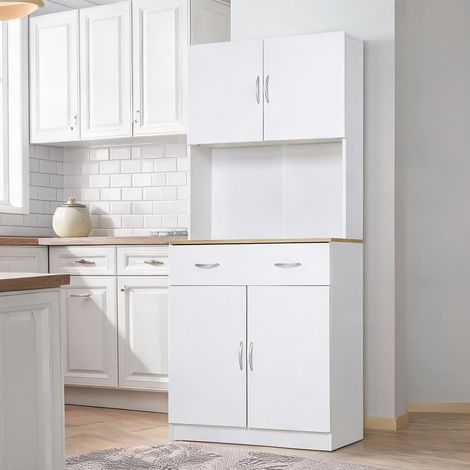 Buffet bianco en legno truciolare 80 x 40 x 180 cm (1/5)