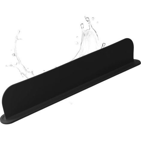 Protector antisalpicaduras de silicona para el fregadero, apto para fregaderos e islas de cocina, reutilizable (negro). (1/5)