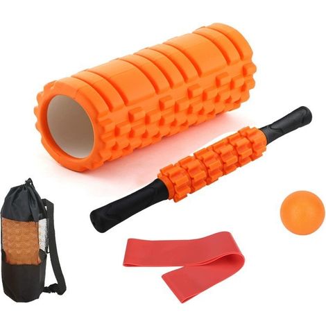 5-teiliges Yoga-Stangen-Set: Schaumstoffrolle, Massagestab zur Muskelentspannung, Yoga-Fitness