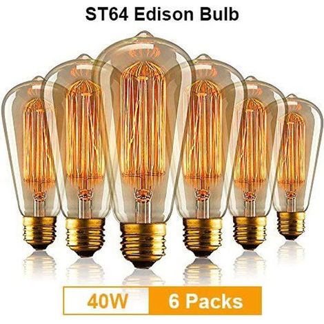 Ampoule Vintage E27 - AURORAST - ST64 - 40W - Blanc Chaud - 3000 Heures de Vie (1/4)