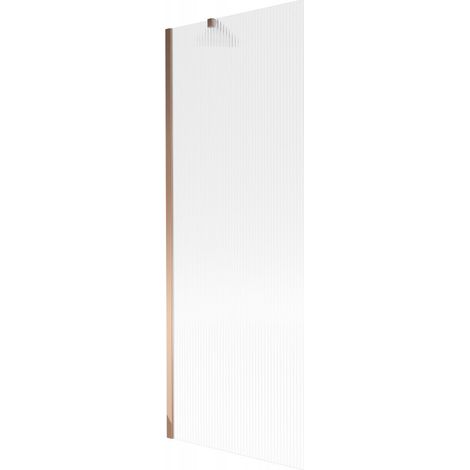 Mexen Next Badewannen-Faltwand 1-flügelig 70 x 150 cm, Streifen, Roségold - 895-070-000-00-09-60