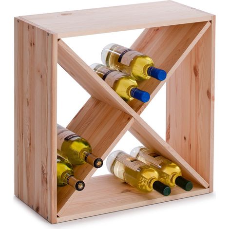 Zeller 13170 Weinregal, Naturholz, "Kreuz" 52x25x52