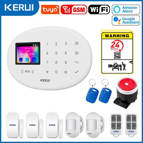 (Pack 2) Système d'alarme antivol sans fil, alarme domestique, alarme intelligente WiFi GSM SMS, compatible avec Alexa. (1/5)