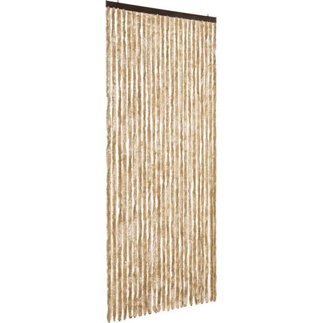 Fly Curtain Beige 100x200 cm Chenille vidaXL