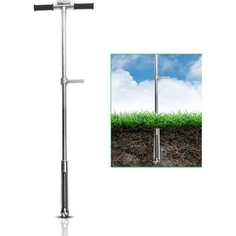 Rosvola Sonde de Sol de 105 cm, sonde d'échantillonnage de Sol en Acier Inoxydable avec pédale et Sacs d'échantillons réutilisables, Kits de Test de Sol pour pelouse, Plantes, Jardin, Ferme (1/5)