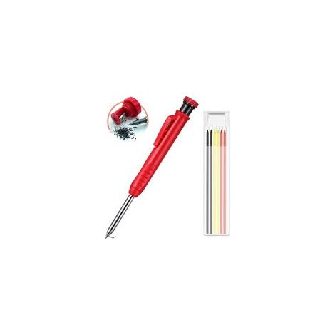 Crayons de Menuisier,Ensemble de crayons de menuisier,Longlife Marqueur automatique,Marqueur de trou profond,Outil de marquage au crayon de construction,pointe télescopique (1 article) H624