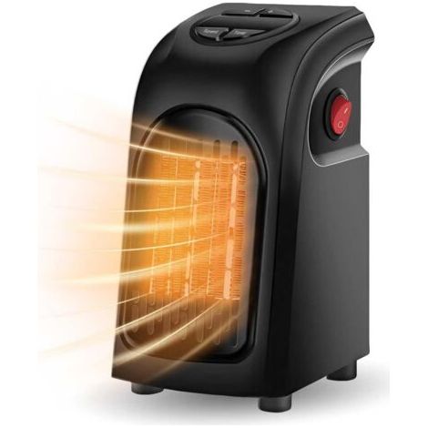 royaluxe -Mini radiateur à soufflet petit thermostat en céramique combustible avec 2 vitesses de chauffage et minuterie de 12 heures et température réglable plus affichage LED et protection contre la (1/5)