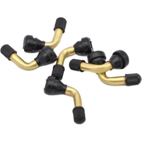 6 Pièces Valve Pneu Tubeless, Valve en Laiton à 90 Degrés pour Pneus sans Chambre, PVR70 Adaptateur de Valve de Moto Adaptateur (1/4)