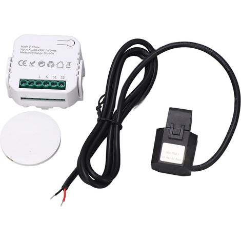 Moniteur d'énergie WiFi compteur d'électricité intelligent monophasé avec pince consommation d'énergie 100-240VAC noir (1/5)