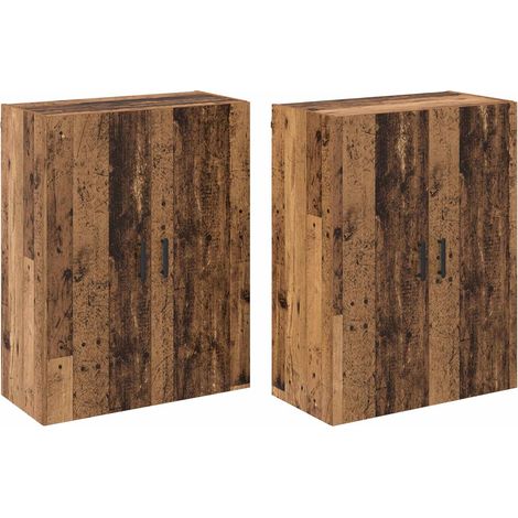 Maison Exclusive - Mobiletto a muro 2 pcs Legno vecchio 69,5 x 34 x 90 cm