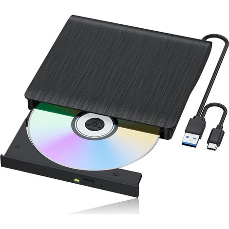 Lecteur/graveur CD/DVD externe USB 3.0 avec interface SD/TF Type-C, lecteur/graveur/lecteur CD/DVD +/-RW, adapté aux ordinateurs portables. (1/5)