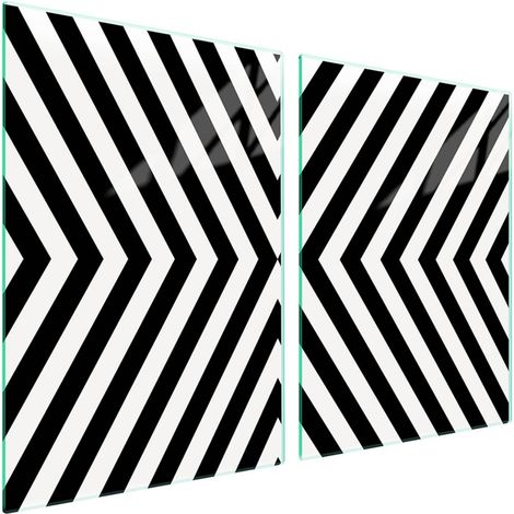 Plaque de protection en verre pour poêle, 2 bandes de 45 x 52 mm (1/5)