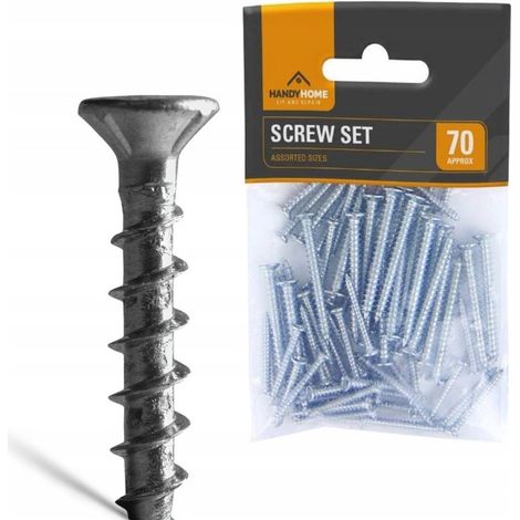 Tornillos de carpinter铆a para madera, tornillos c贸nicos para muebles, juego de 70 tornillos.