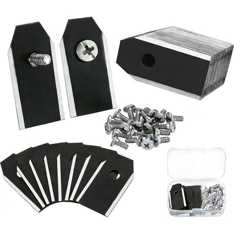 20 Pcs Lame Tondeuse à Gazon Universelle, Lame de Rechange pour Robot Tondeuse, Lames de Rechange en Acier Inoxydable pour Navimow 105e et 108e, avec 20 vis (1/5)
