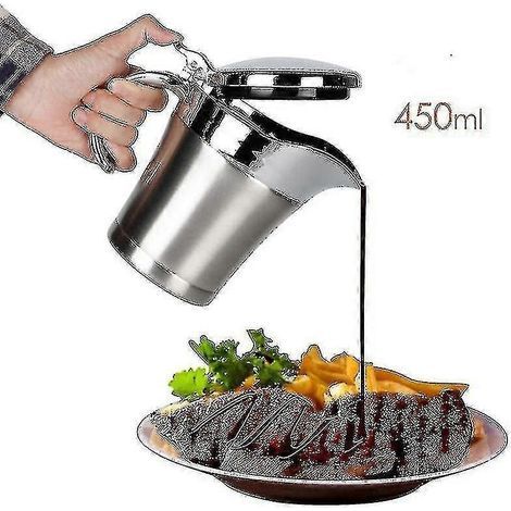 Saucière isotherme en acier inoxydable de qualité supérieure, élégante saucière argentée à double paroi, idéale pour les dîners entre amis. (1/3)