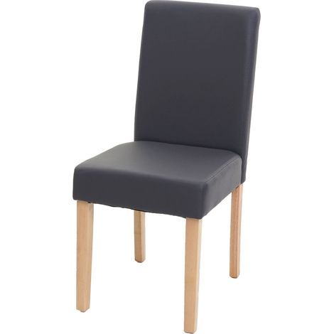 Chaise de salle à manger cuisine en synthétique gris mat pieds en bois clair design moderne 040002314