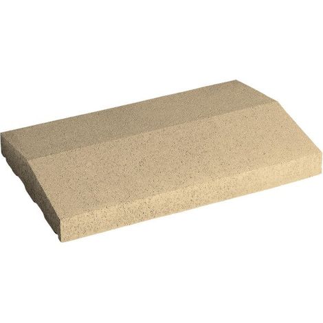Cubremuros Segre 50 cm - Albardilla a dos aguas con goterón cada 13,5 cm - 50 × 40 × 4 × 6 cm - Unidad - Beige