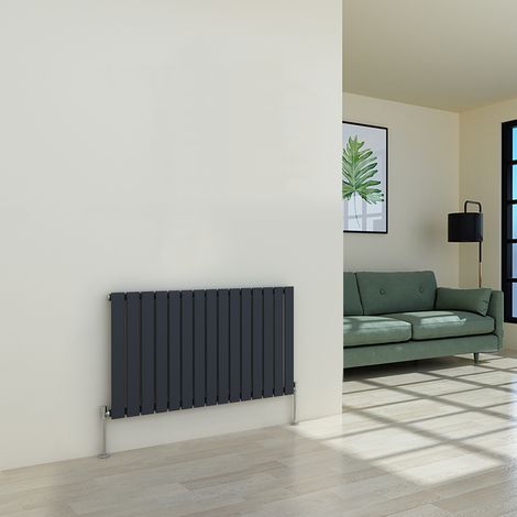 Warmehaus Flat Radiator Anthracite Horizontal Single 600x1020mm (1/4)
