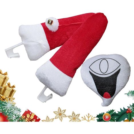 Décorations de Noël pour Voiture Décoration de Noël en Peluche pour Extérieur de Voiture - Ornements Amusants Visage Sourire Fête pour Intérieur Extérieur Bureau Fête (1/5)