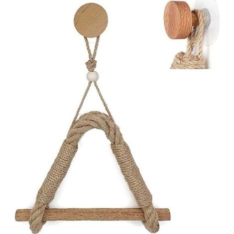 Le porte-papier hygiénique n'est pas perforé, porte-serviettes en bois de corde de jute rétro, porte-serviettes en papier rétro, corde industrielle nautique, salle de bain, décor de cuisine (1/4)