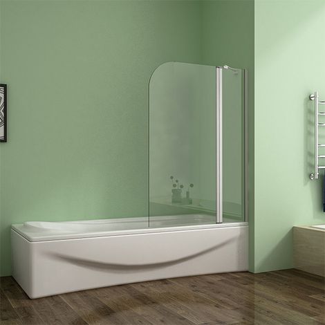 AICA 1000x1400mm Double Pivot Shower Bath Screen Glass Panel