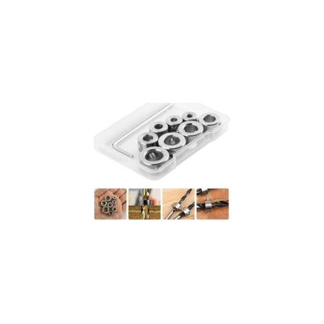 Set di 8 tasselli in acciaio per lavorazione del legno, anello di posizionamento, posizionatore di arresto, strumento di arresto limite albero, collare di spaziatura in profondità in acciaio inossidab