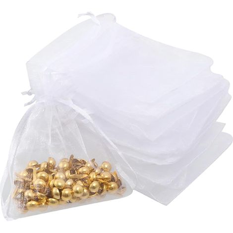 25 Pcs/lot cadeau de mariage Organza sac bijoux Tulle cordon sac bijoux emballage affichage et bijoux pochettes-N9 (1/5)