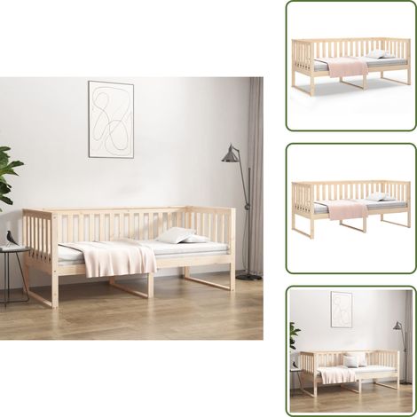 Letto senza materasso - vidaXL Dormeuse senza Materasso 90x200 cm in Legno Massello di Pino - Divano in legno