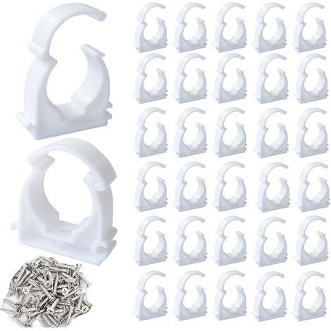 50 Collier De Serrage,25mm Pvc Blanc,Fixation Tuyau,Eau Domestique,Câblage (1/5)