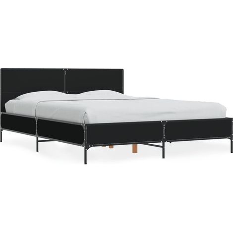 Maison Exclusive - Giroletto Nero 120x190 cm in Legno Multistrato e Metallo