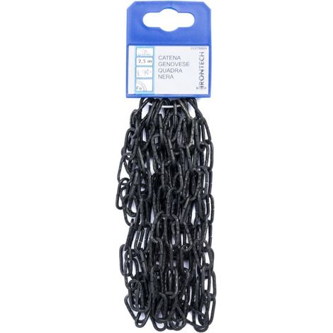 Catena genovese pretagliata maglia quadra Ø 2 mm. in acciaio nero 2,5 mt.